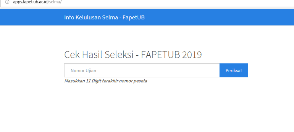 Fapet UB Umumkan Hasil Seleksi Alih Program 2019