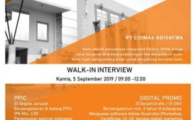 Walk in Interview PT Ciomas