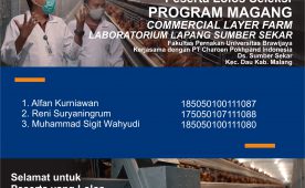 Pengumuman Peserta Lolos Seleksi Program Magang Commercial Layer Farm Kerjasama Fakultas Peternakan UB dengan PT. Charoen Pokphand Indonesia