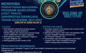 Pendaftaran Mahasiswa Program Akselerasi (Fast Track) UB TA. 2021/2022