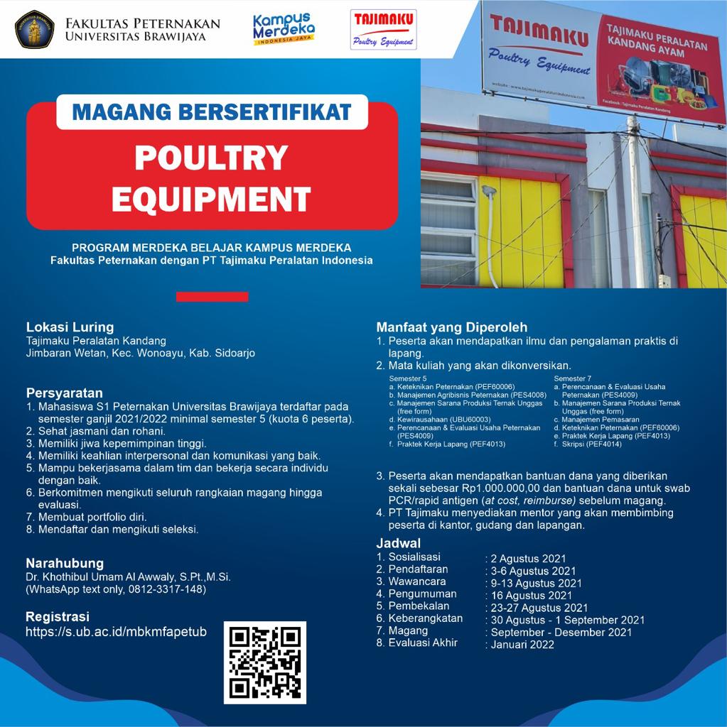 Certified Internship Poultry Equipment