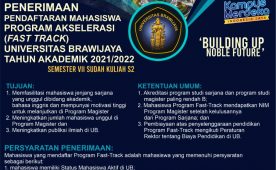 Perpanjangan Penerimaan Pendaftaran Mahasiswa Program Akselerasi UB TA. 2021/2022