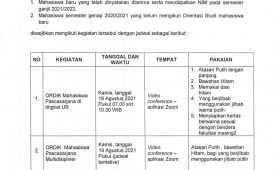 (Indonesia) Pelaksanaan Ordik Maba Program Pascasarjana Fapet UB TA. 2021/2022