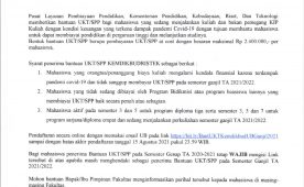 Informasi Pendaftaran Bantuan UKT/SPP Kemdikbudristek Semester Ganjil TA. 2021/2022