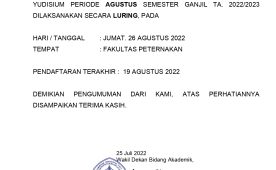 Pelaksanaan Yudisium Semester Ganjil TA.2022/2023