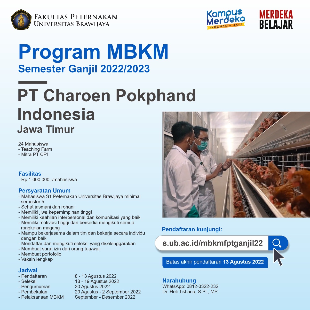 PT. Charoen Pokphand Indonesia MBKM Program Odd Semester 2022/2023