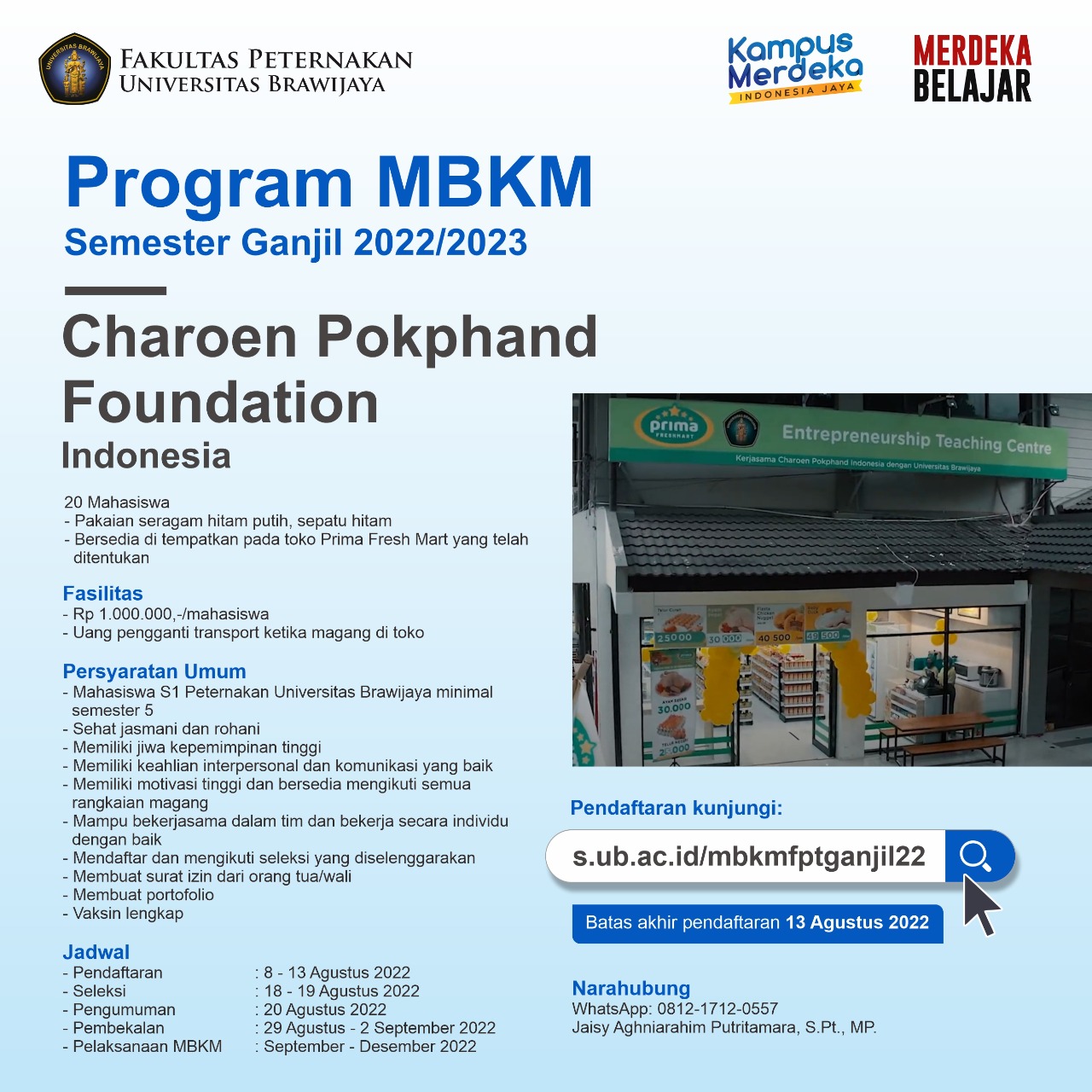 Program MBKM Semester Ganjil 2022/2023 Charoen Pokphand Foundation