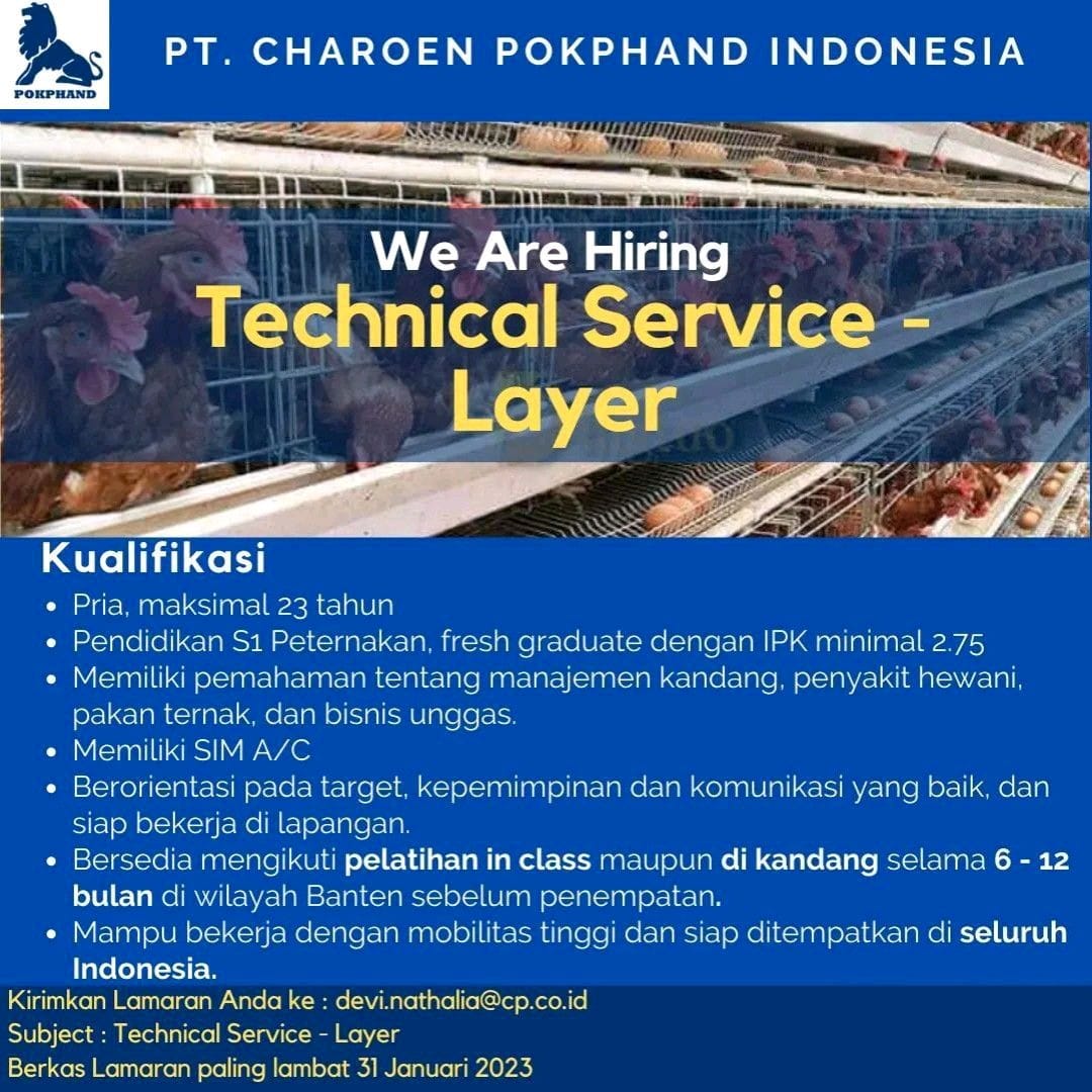 Joab Vacancy at PT. Charoen Pokphand Indonesia