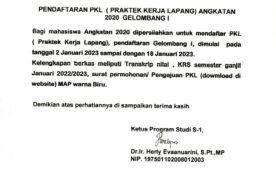 Pendaftaran PKL Angkatan 2020 Gelombang 1