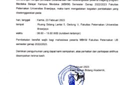 Pembekalan Peserta MBKM Semester Genap 2022/2023