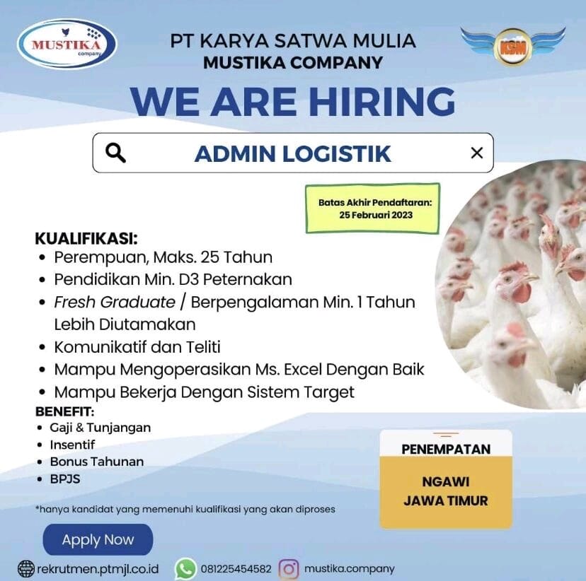 Job Vacancy at PT. Karya Satwa Mulia