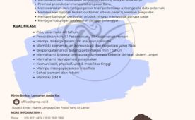 Job Vacancy at PT. Tanta Prima Mandiri