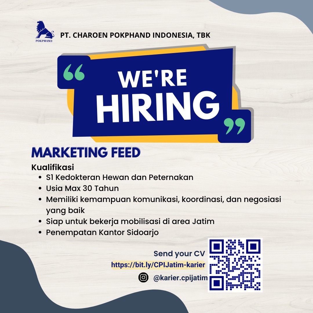Job Vacancy at PT. Charoen Pokphand Indonesia, Tbk