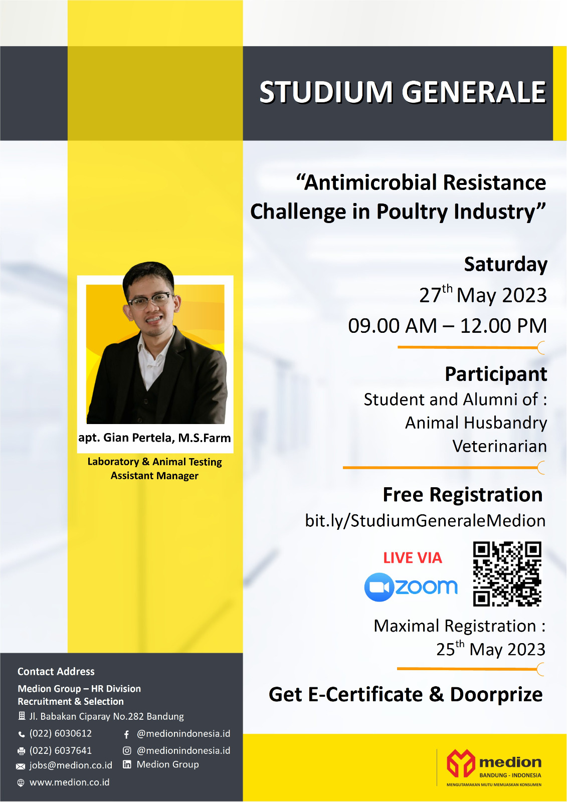 Studium Generale Medion “Antimicrobial Resistance Challenge in Poultry Industry”