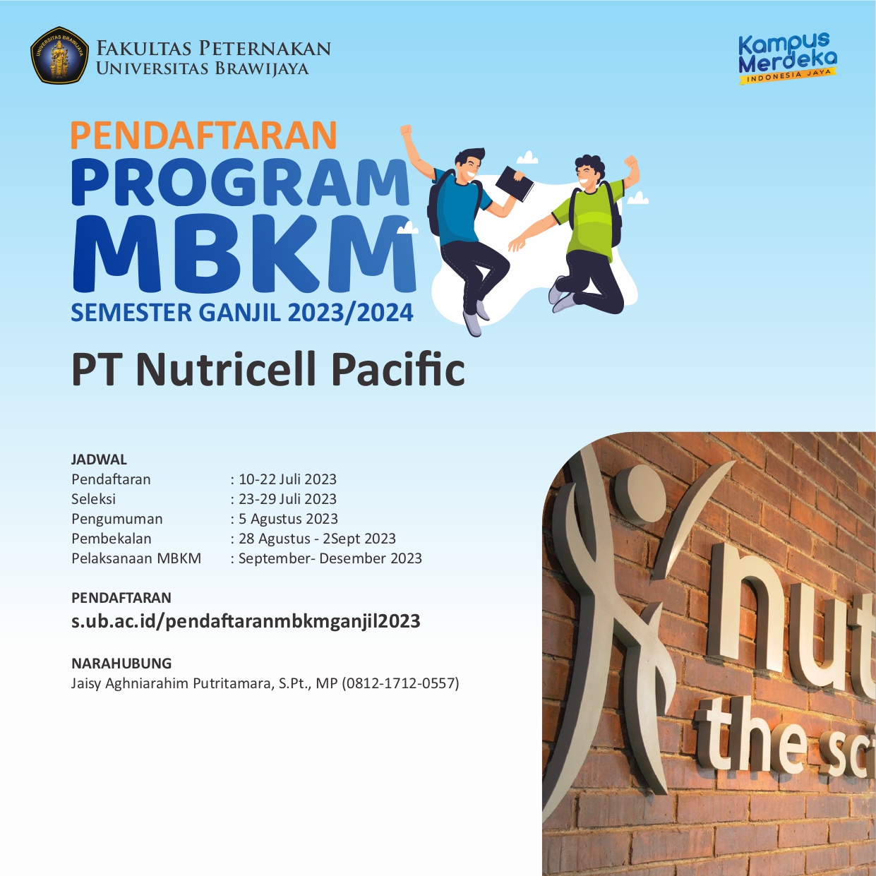 Pendaftaran MBKM PT Nutricell Pacific