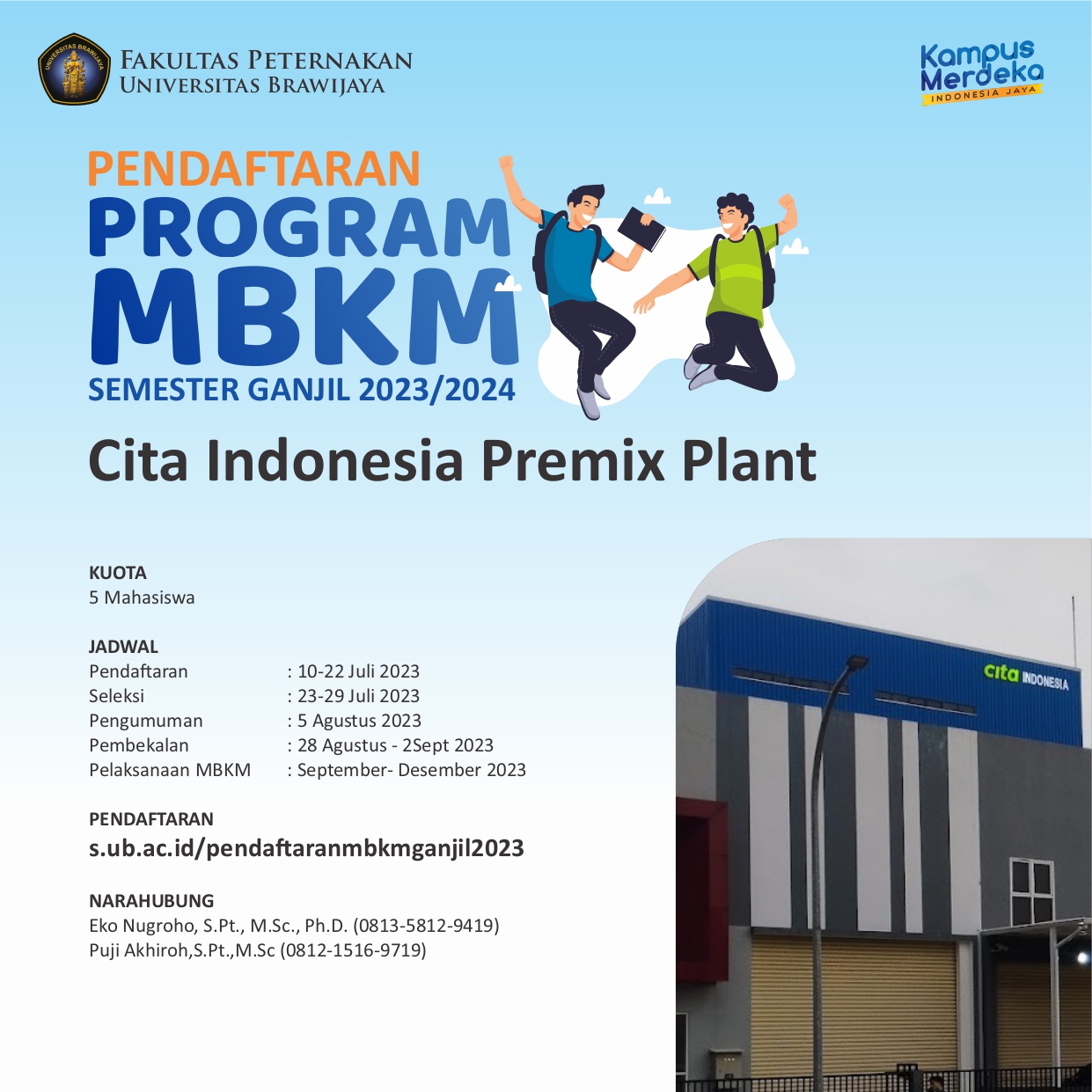 Registration of MBKM Cita Indonesia Premix Plant