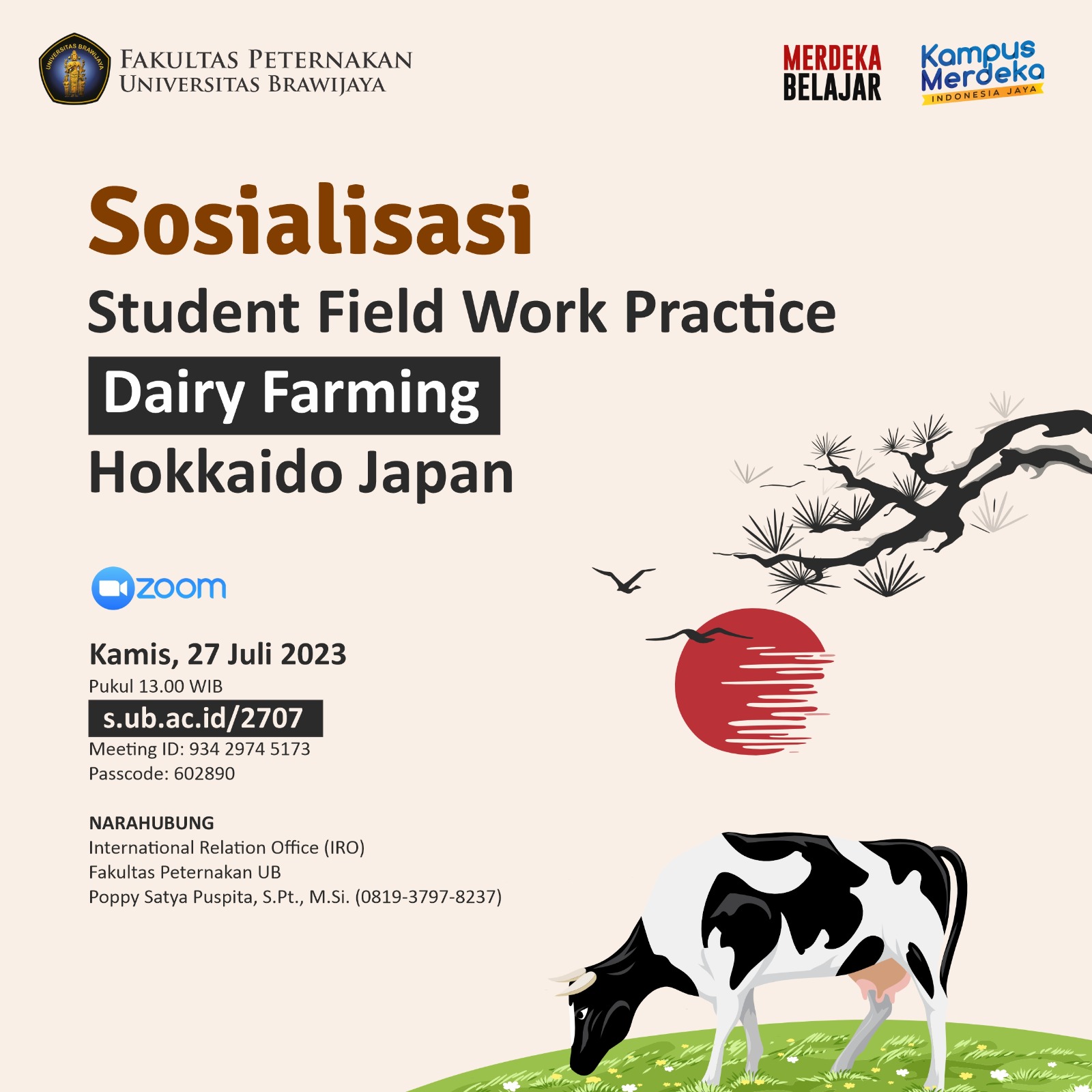 Sosialisasi Student Field Work Practice Hokkaido Japan