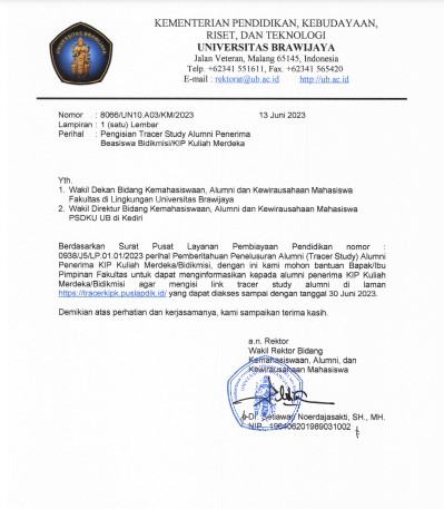 Pengisian Tracer Study Alumni Penerima Beasiswa Bidikmisi/KIP Kuliah Merdeka