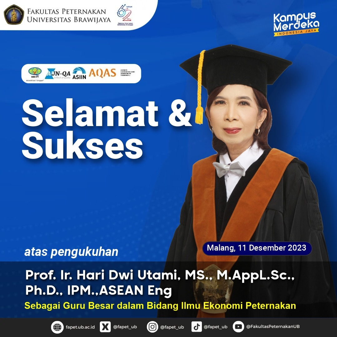 Inauguration of Professor Prof. Ir. Hari Dwi Utami, MS., M.AppL.Sc., Ph.D., IPM., ASEAN Eng