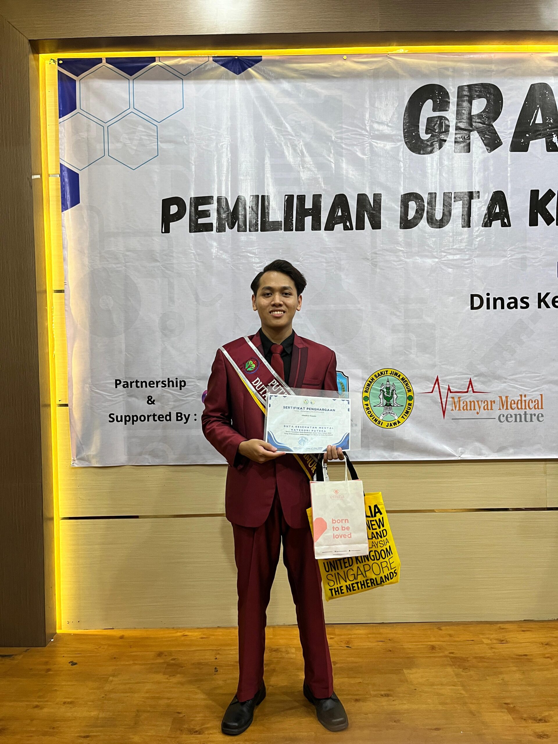 Riski Ulhusen, Mahasiswa Fapet UB Terpilih Sebagai Putera Kesehatan Mental dalam Pemilihan Duta Kesehatan Jawa Timur 2024